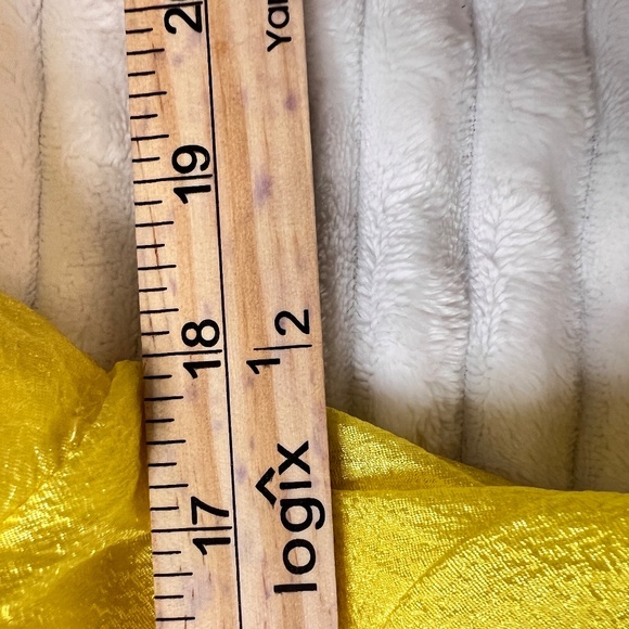 #A127 Nancy New York Yellow feminine flirty Puff Sleeve Ruffle Dress NWT  L - Picture 10 of 10